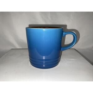 NEW LE CREUSET MARSEILLES BLUE STONEWARE COFFEE MUG CUP 12 Oz.